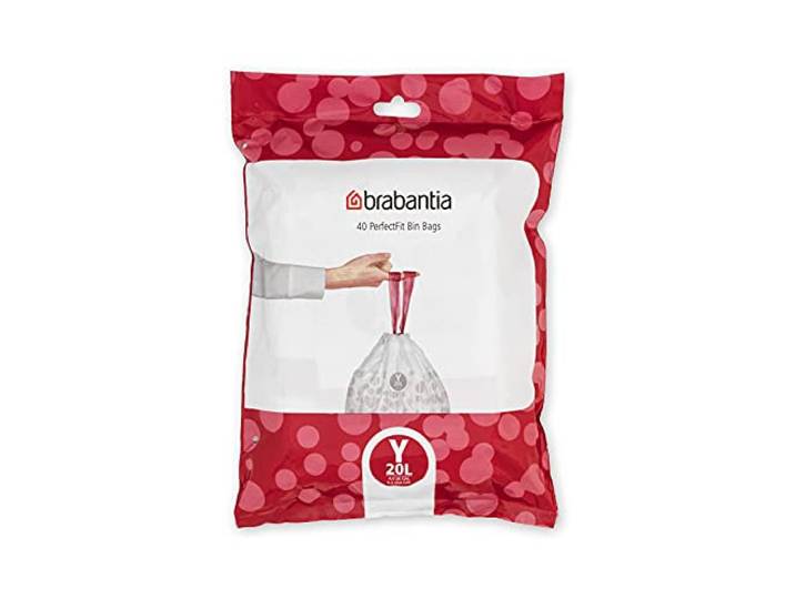 Brabantia Sacs Poubelle PerfectFit (Code Y / 20L)\, Ultra Résistant\, Poignées Coulissantes (40 Sacs)