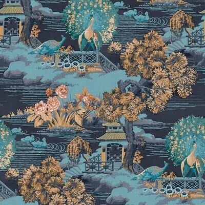 Graham & Brown Edo Toile Navy Wallpaper