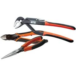 Bahco, Zange, Zangenset bestehend aus ERGO Bidetang 2101G-160IPERGO 8224IP WasserpumpenzangeERGO Spitzzange (390 mm)