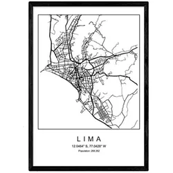POSTER Lima Nordic Style A4 Schwarzer Rahmen