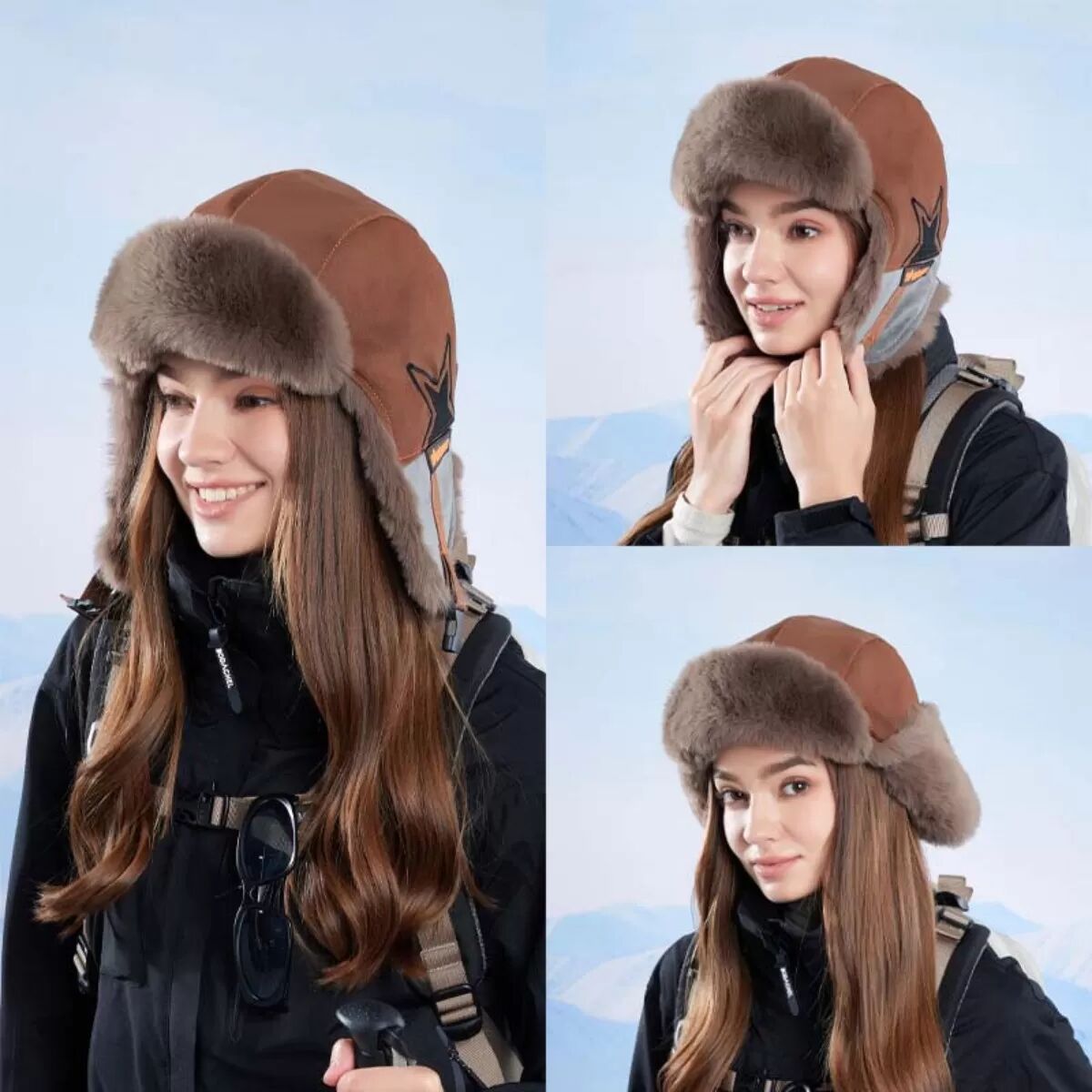 INF Fleecegefütterte Thermische Wintermütze mit Ohrenklappen - Windabweisend & Warm Dunkelgrau