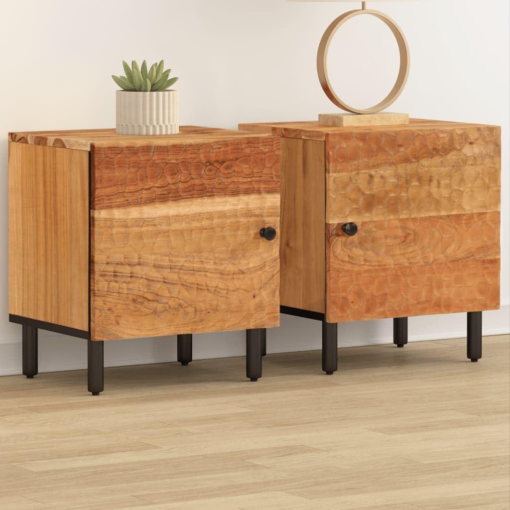 Nachttische und Unterschrank im Set, 40x33x46cm aus Akazienholz