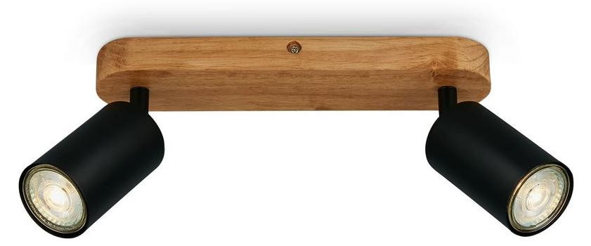 Briloner Inbouwspots met 2 lichtpunten, zwart, Lengte: 27 cm
