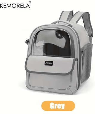 Inspire Picks Large Capacity Foldable Pet Carrier Backpack Breathable Travel Backpack For Cats & Dogs grey