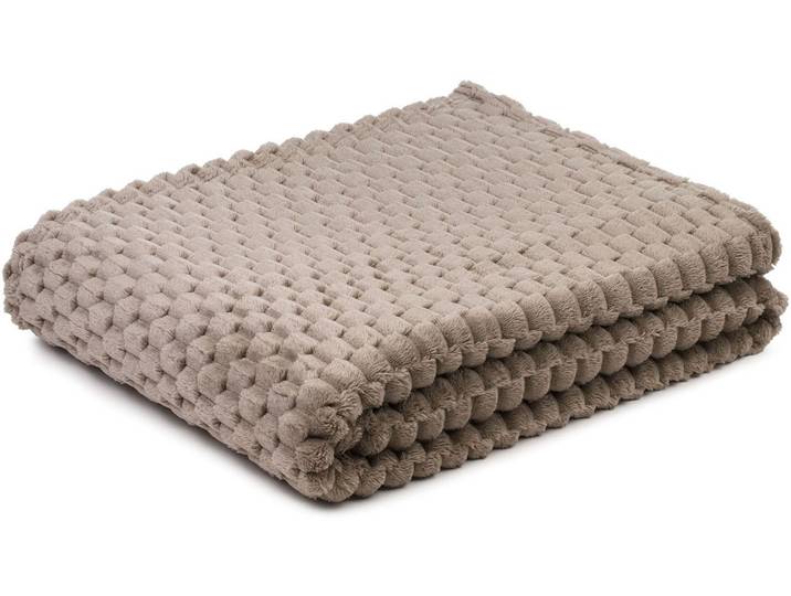 Wohndecke GÖZZE Decke 3D - Bubbles , grau (stein), B:150cm L:200cm, Polyester, Wohndecken, Wohndecke, Jacquard gewebte Decke in 3D Optik