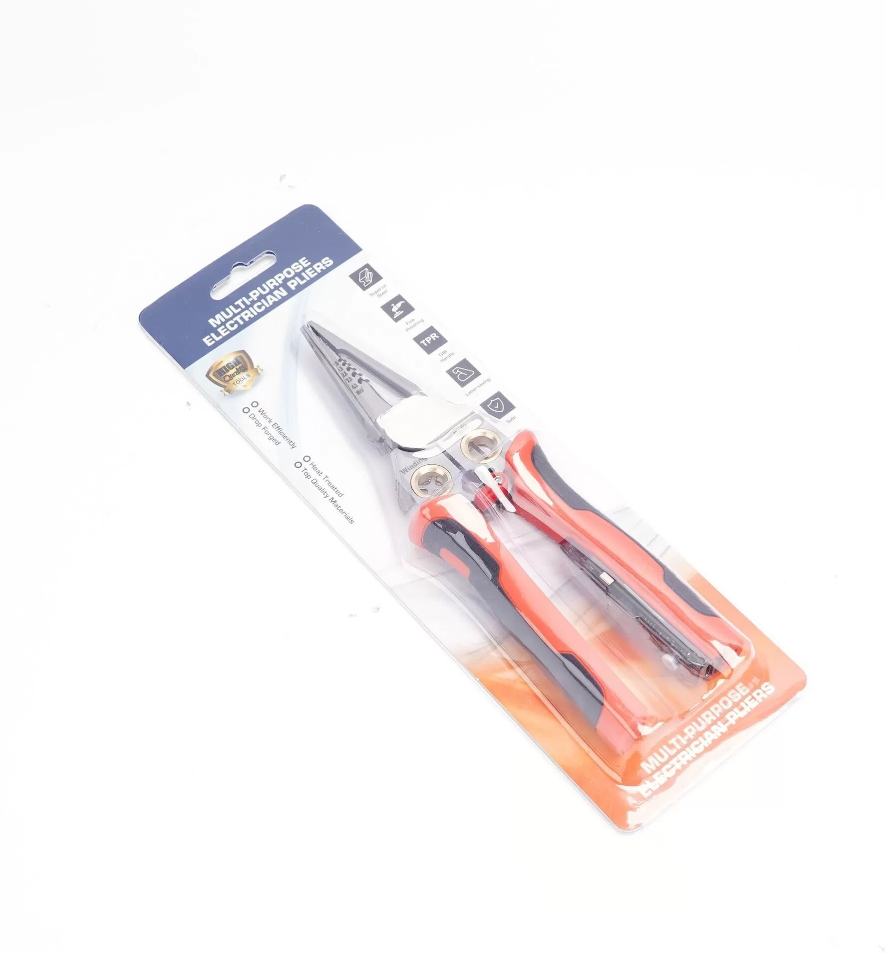 INF 8-in-1 Edelstahl Drahtabisolier-Kombizange - Multi-Tool für Elektriker Orange