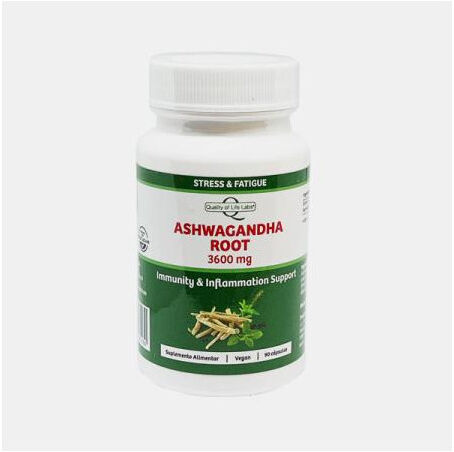 QUALITY OF LIFE LABS ASHWAGANDHA ROOT 3600mg 90 CAPSULAS VEGAN