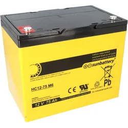 SUN Battery High Cycle AGM Bleiakku zyklenfest 12V 75Ah M6-Schraubanschluss