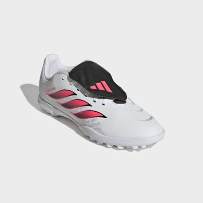 Fußballschuh ADIDAS PERFORMANCE "PREDATOR CLUB KIDS, HYBRIDRASEN, UMSCHLAGBARE ZUNGE", Herren, Gr. 34, pink (cloud weiß, solar turbo, core schwarz), Synthetik, Schuhe Fußballschuh