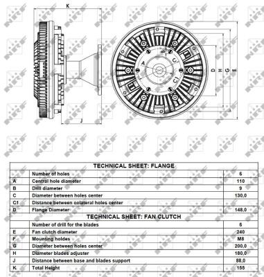 Nrf Kupplung, Kühlerlüfter 49126 240mm Für Daf