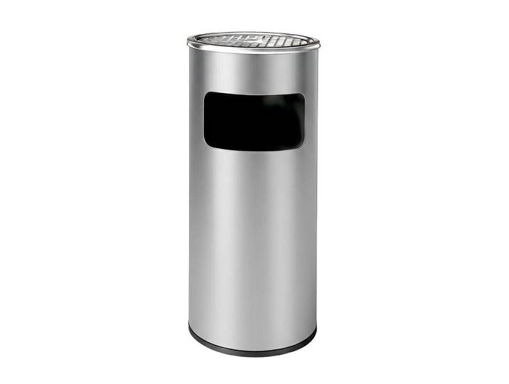Relaxdays Standaschenbecher Silber mit Inneneimer 30 l, Silberfarben, Metall, Barzubehör & Weinzubehör, Barzubehör