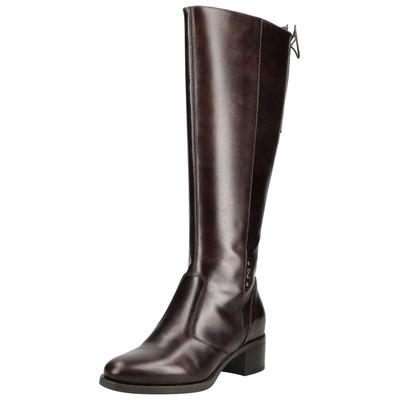 Stiefel NERO GIARDINI "Nero Giardini Stiefel Glattleder", Damen, Gr. 38, dunkelbraun, Glattleder, Schuhe Stiefel
