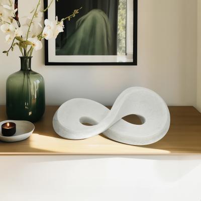 "Sagebrook Home's 17-inch Infinity Decor Bowl in White Resin - Chic Modern Home Accent Piece, Decorative Objects - 17"" x 9"" x 6"""