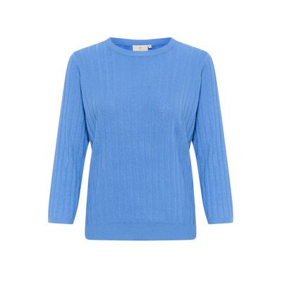 Strickpullover KAFFE "Damen Strickpullover KAlizza", Damen, Gr. L, blau (ultramarine), Obermaterial: 80% Viskose CV. 20% Nylon NY., Pullover Strickpullover