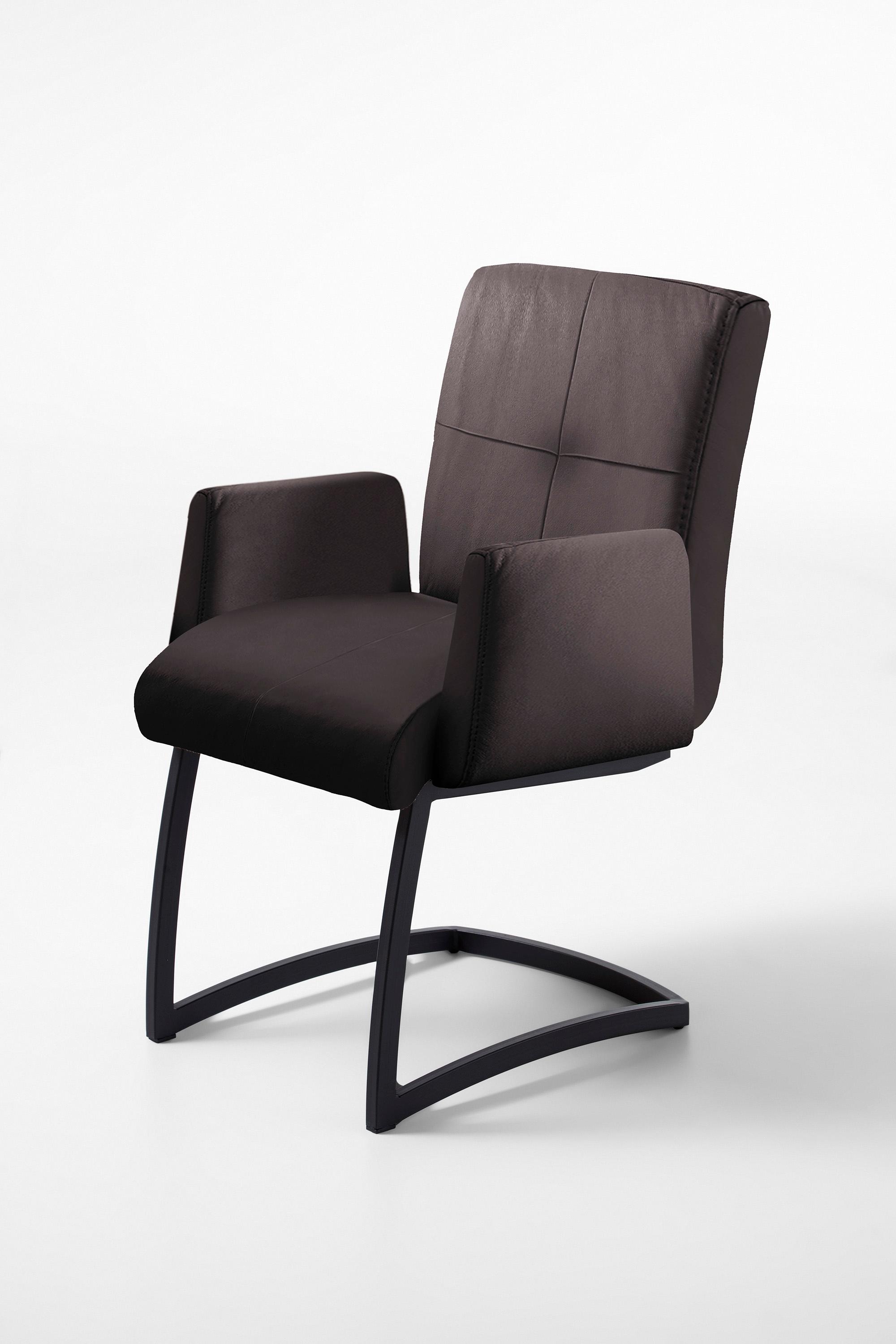 Freischwinger EXXPO - SOFA FASHION "Affogato mit komfortablen Armlehnen", mundo, mundo, mundo, B:59cm H:87cm T:69cm, Leder, Metall, Stühle, Freischwinger, attraktiven Kreuznaht in der Rückenlehne mundo, mundo, mundo B/H/T: 59cm x 87cm x 69cm, NaturLEDER®