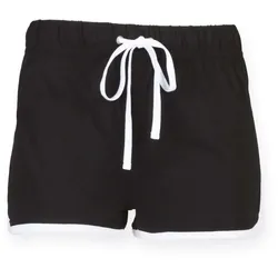 SF Women Damen Retro Short Sweat-Shorts SK069 black/white L