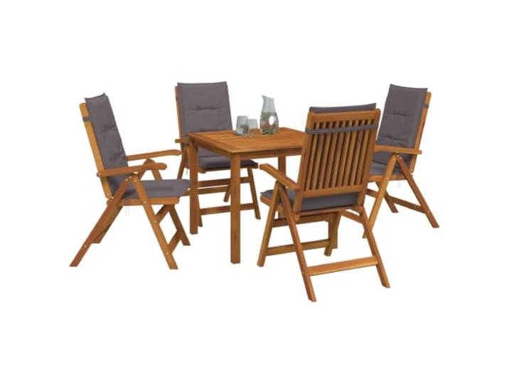 vidaXL 5-teiliges Garten-Esszimmer-Set Natur Massivholz Akazie