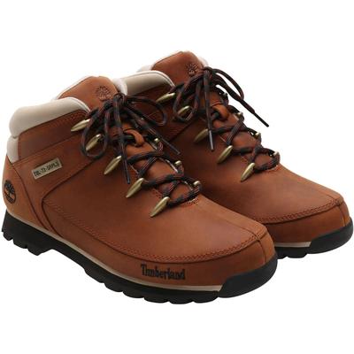Schnürboots TIMBERLAND "EURO SPRINT - MID LACE BOOT", Herren, Gr. 45, rot (rotbraun), Leder, Schuhe Schnürboots, Winterstiefel, Schnürstiefel, Winterschuhe