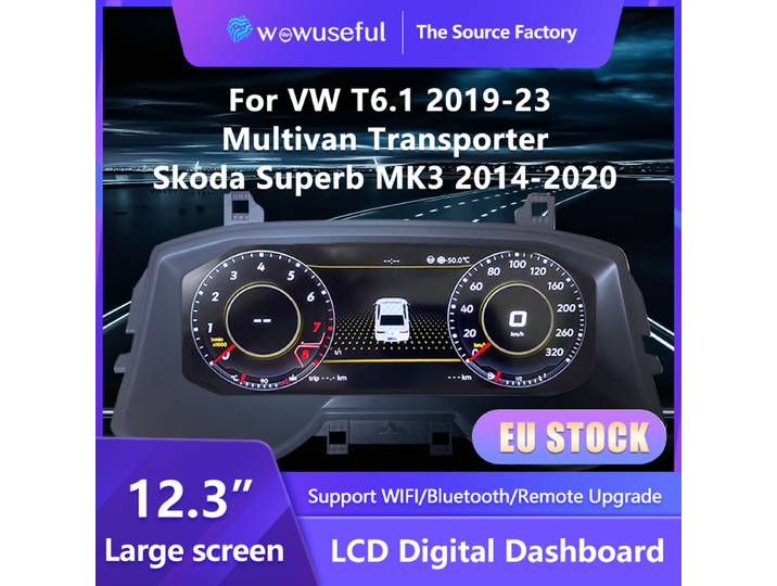 Wowuseful tableau de bord numérique Cluster pour VW T6.1 Transporter Crafter Skoda kodiaq Octavia Superb MK3 Paneel Cockpit