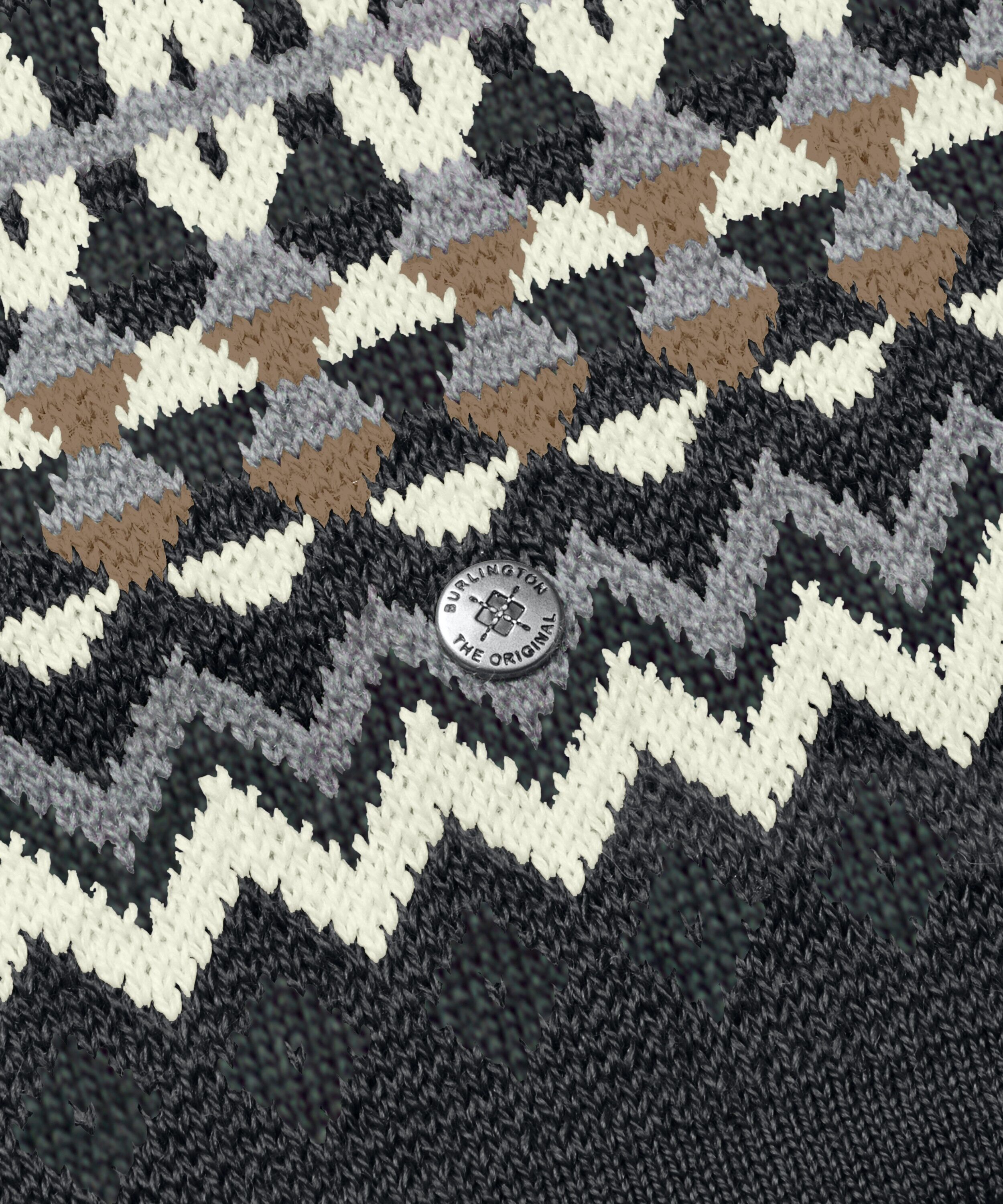 Schal BURLINGTON "Fair Isle", Damen, Gr. onesize, braun (schwarz (3000)), Modetücher Schal