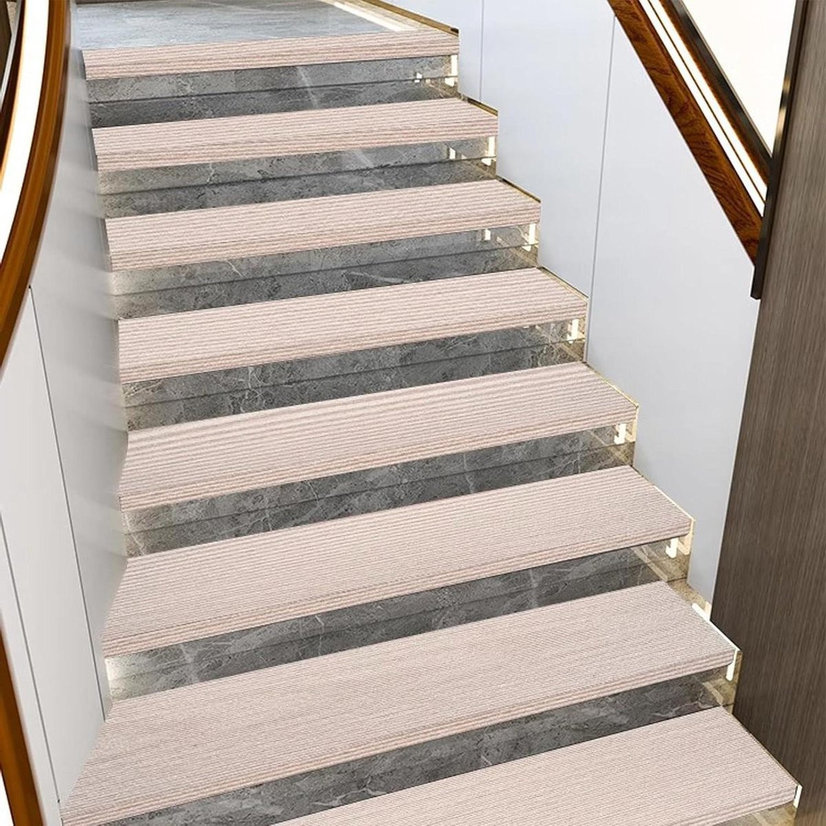 Beige antislip trapmatten voor traptreden, 76 x 20 cm