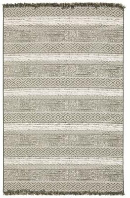 Style Haven Grayton Southwestern Influence Beige/ Black Indoor-Outdoor Fringe Edge Rug