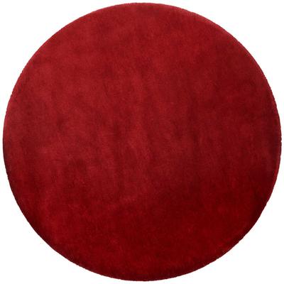 Teppich HOMIE LIVING "Pisa", rot, H:25mm Ø:200cm, Polyester, Teppiche, Teppich, Hochflor, Microfaser, uni, weich, Shaggy, Wohnzimmer, Schlafzimmer
