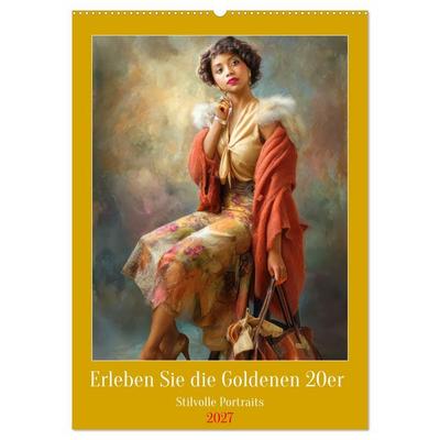 Erleben Sie die Goldenen 20er - Stilvolle Portraits (Wandkalender 2027 DIN A2 hoch), CALVENDO Monatskalender