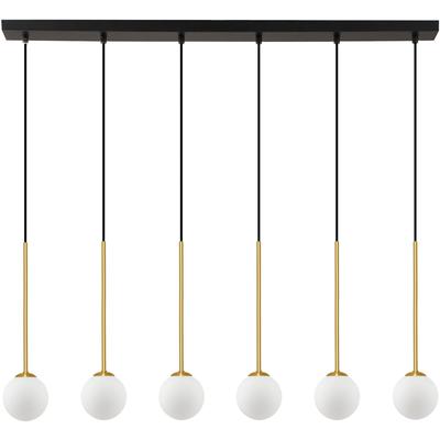 NOVA LUCE Pendelleuchte "SAVOY", gold (schwarz, gold), 6, H: 160cm, 1 Stk., Leuchten, Pendelleuchte