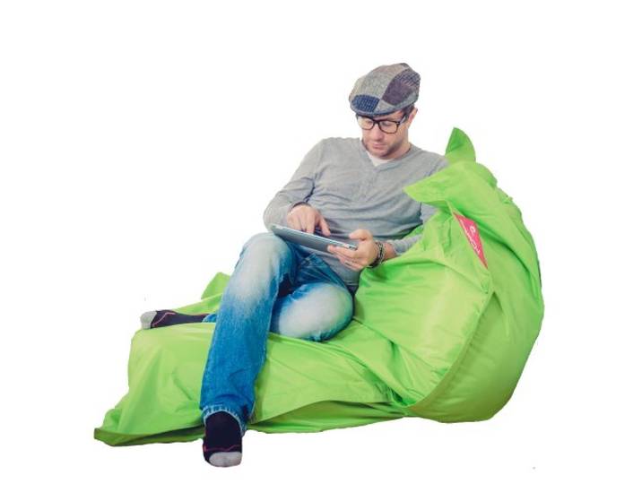 QSack Outdoor Sitzsack XXL, Deutscher Qualitätsfüllung, 140x180 cm (Apfelgrün)
