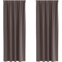 vidaXL Verdunkelungs-Vorhänge mit Ringen 2pcs Dunkelbraun
