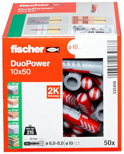 Fischer DuoPower universele plug, 50 stuks, 10 x 50 mm