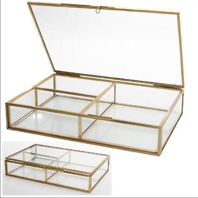 Sammelvitrinen Echtglas mit Metallkanten Naturmessing