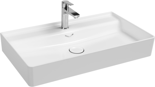 Isvea Vea Waschtisch 10VA50081 Überlauf, Hahnloch, 81cm, weiß