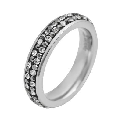 Fingerring AKZENT "Carina, hautverträglich" Gr. 60, weiß, Fingerringe, Damen, 60, Edelstahl, Fingerring