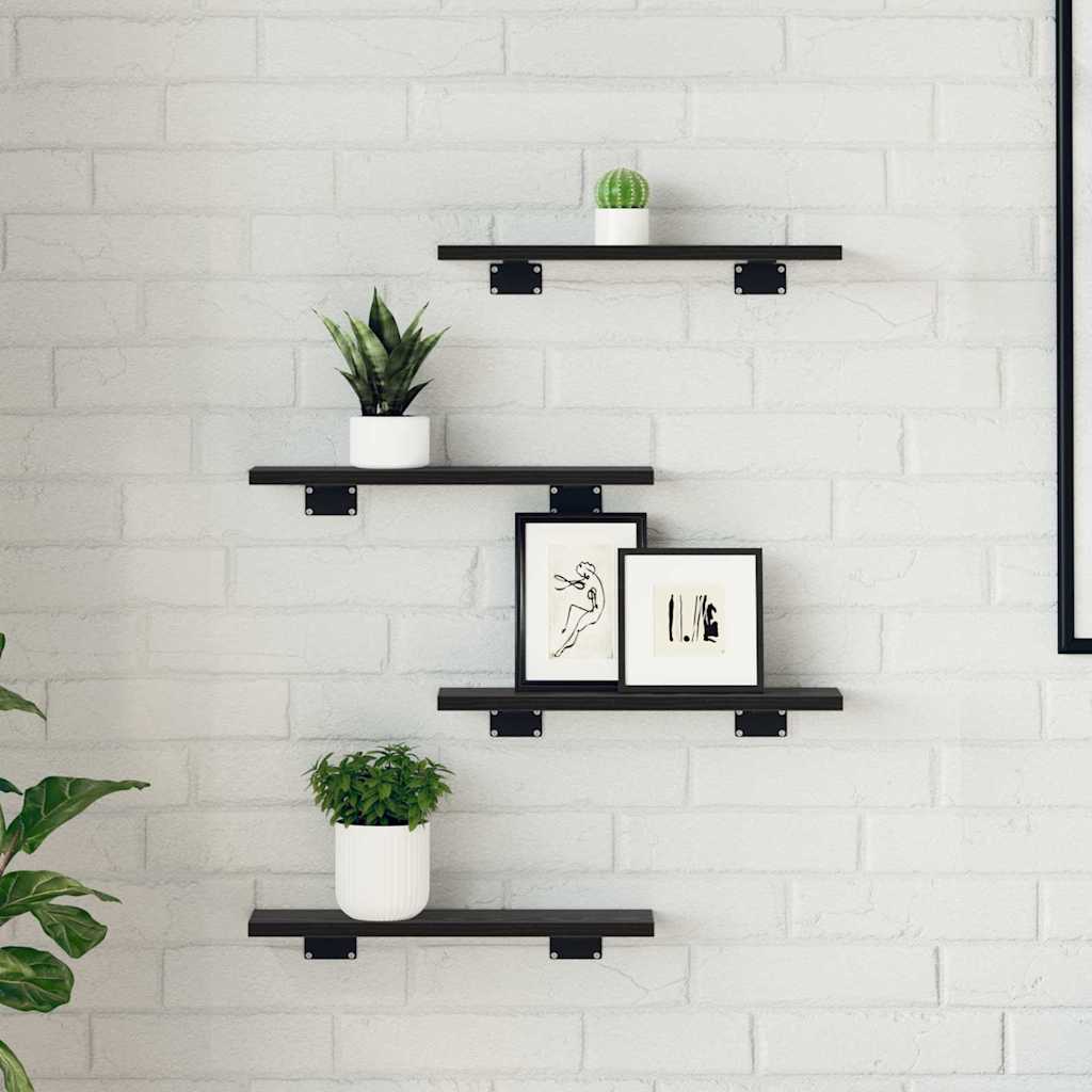 vidaXL Étagère à livres 3 niveaux 4 pc 40 x 10 x 1,5 cm Noir