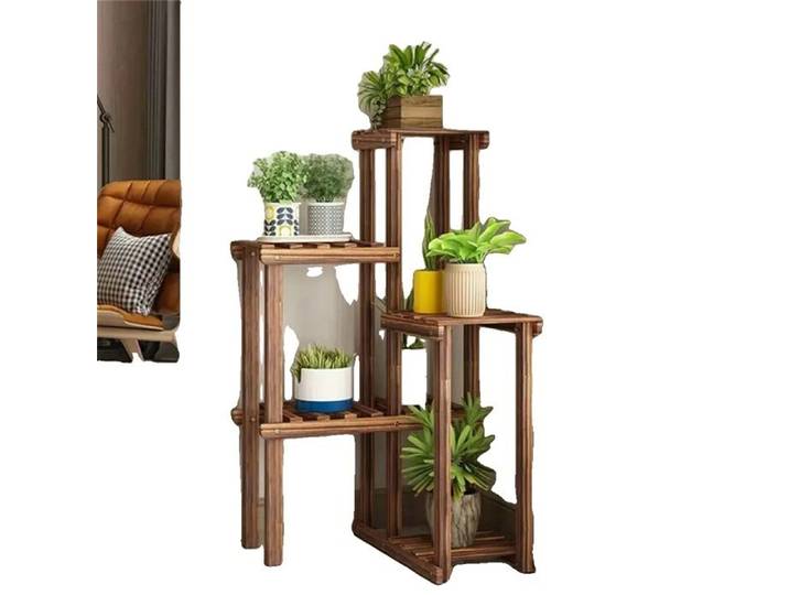 Support de Plantes en Bois 6 Niveaux Intérieur/Extérieur Marron