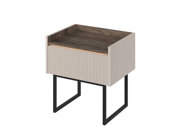 yourhouse24 Nachttisch LAGO LG-08 mit Beleuchtung Beige