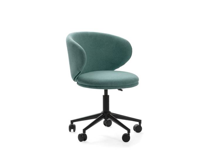Chaise de bureau en tissu et métal - Vert eucalyptus
