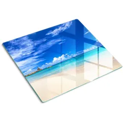 GLASPLATTE 60x52 cm Tropischer Strand