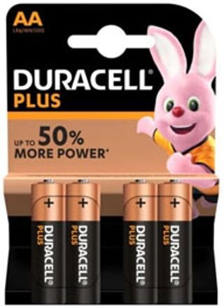 Duracell Plus AA/LR06/MN1500   Pilhas Alcalinas   4 unidades