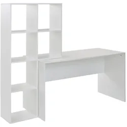 Großer Schreibtisch mit Regal, Puristisches Design, Melaminharzbeschichtung. 170x59x144 cm | Kadima Design