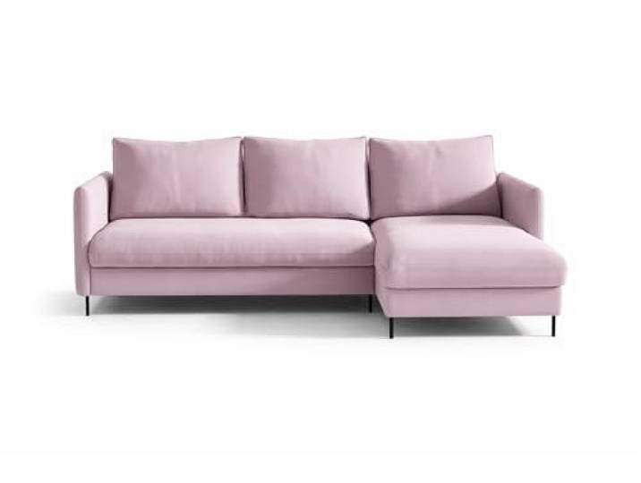 Sofello Sofa mit Schlaffunktion 3-Sitzer Sofa - Ecksofa mit Schlaffunktion und Bettkasten - Schlafsofa MIT REINTRAGEN UND Montage (Riviera 62 - Rosa)