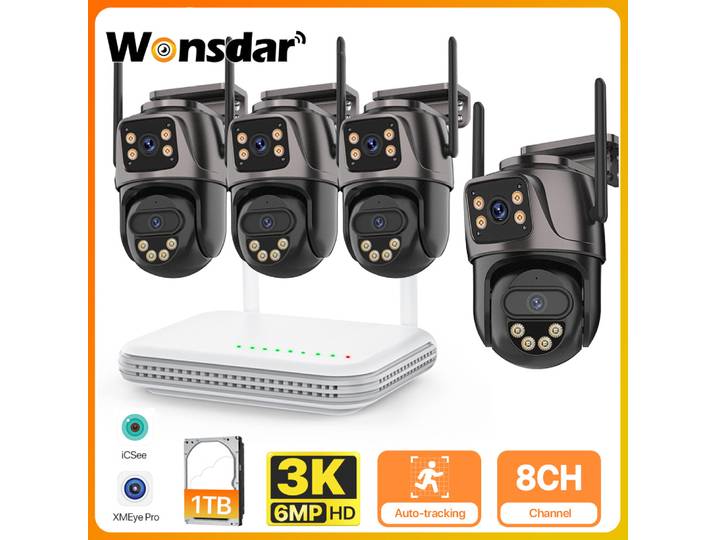Caméra IP extérieure 6MP HD 8CH Wifi NVR Kit système de caméra de sécurité à domicile Surveillance vidéo H.265 Mini CCTV caméra sans fil P2P