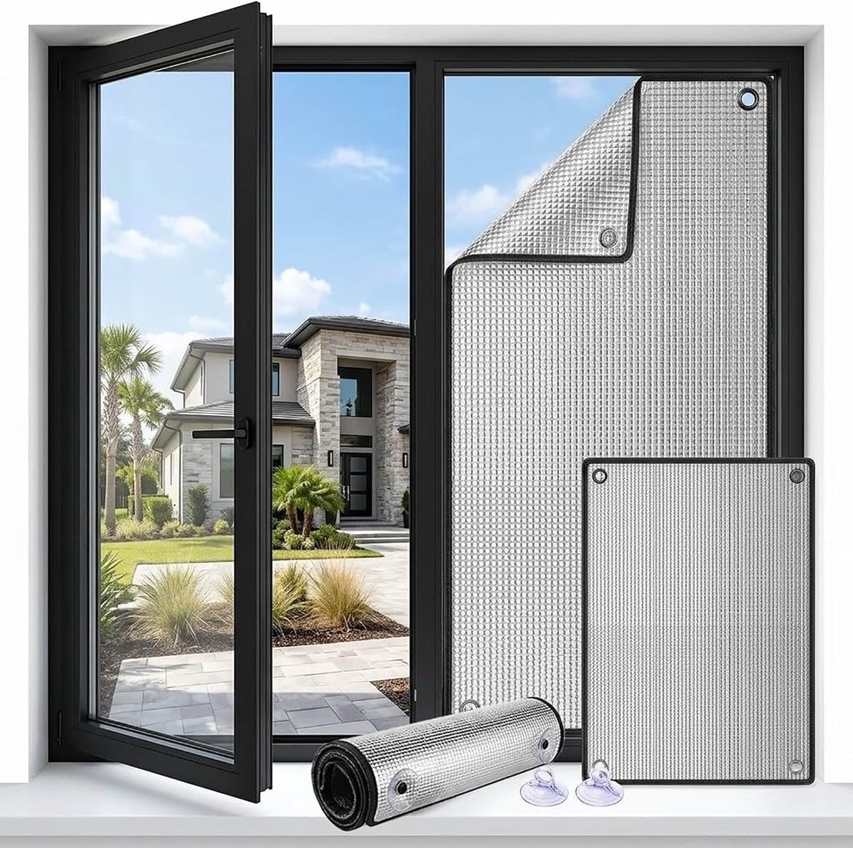 Zwarte privacy raamfolie met warmte reflecterende eigenschappen - 40 x 90 cm