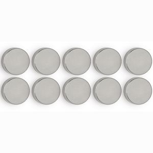 Maul Magnete 61825, silber, Neodym Magnet, Ø 15 mm, Höhe 5 mm, Scheibenmagnet, 10 Stück