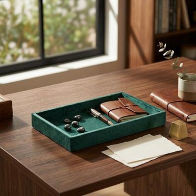 Cheungs "Cantora 9"" Velvet-Lined Rectangular Catchall Tray - N/A"