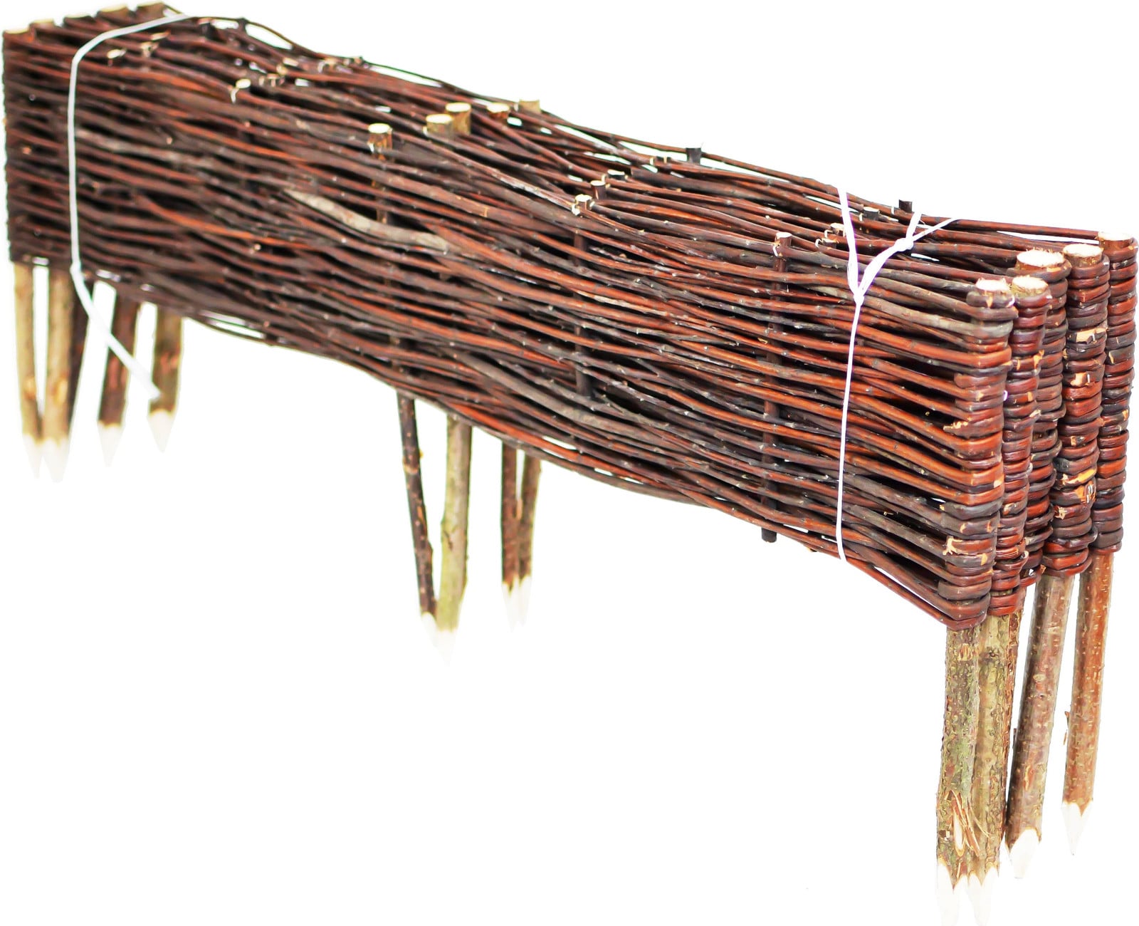 Set van 10 houten schuttingpanelen als beetrand en graskeien, L 100 cm x H 30 cm