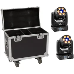 EUROLITE Set 2x LED TMH-H90 + Case mit Rollen