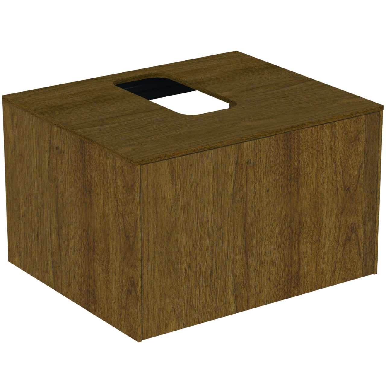 Ideal Standard Waschtischplatte Conca mittiger Ausschnitt 602x505mm Walnuss Dunkel, Alte Nr.2019, TV TV767Y5